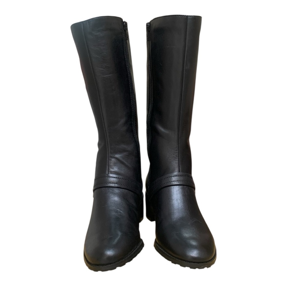 Easy Spirit Black Leather Loretta Knee High Boots Tall Boots Size 7.5‎
